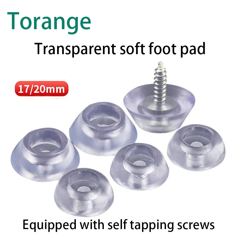 Silicone Pad, Transparent Foot Pad Furniture Nail Antiskid Pad Soft Rubber Concave Gasket Dining Chair Pad 17mm 20mm 20pcs