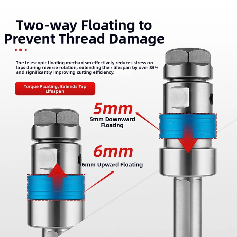 For CNC-Compatible Telescopic Tap Chuck with Axial Compensation Function for Consistent Thread Accuracy and Tap Protection