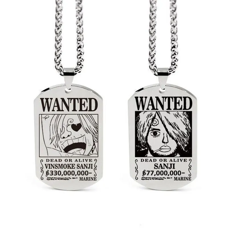 One Piece Pendant Women Necklace Japanese Anime Accessories Cosplay Luffy Zoro Sanji Manga Titanium Jewelry Men Neck Chain Gift