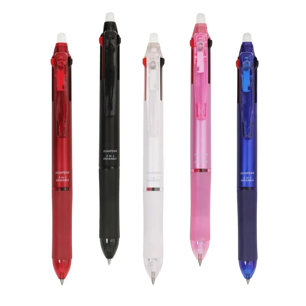 3 in 1 Creative  Multicolor Pen 0.5mm Erasable Gel Pen Set erasable Refills Washable Handle Office School Stationery