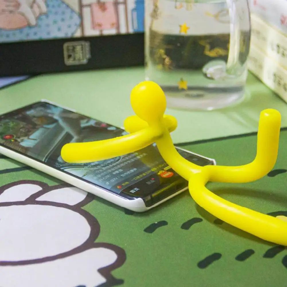 Flexible Phone Holder Stress Relief Toy in One Creative Diy Desktop Figurines for Office Decor Supplies