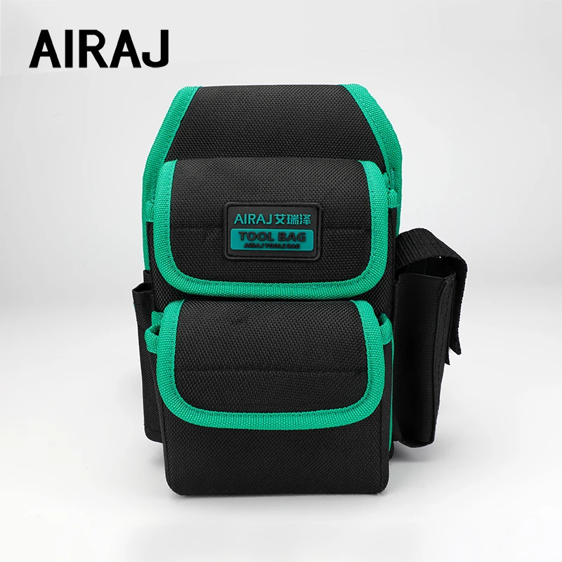 AIRAJ Tool bag multi-pocket oxford cloth wear-resistant thickened electrician\'s waist bag maintenance special hardware tool bag