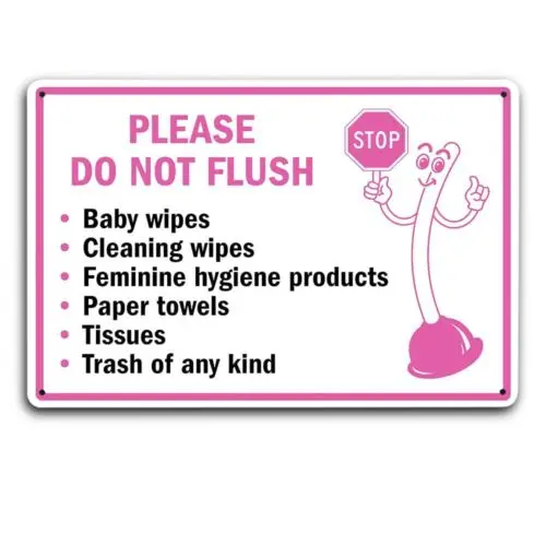 Restroom Reminder Metal Sign 12x8