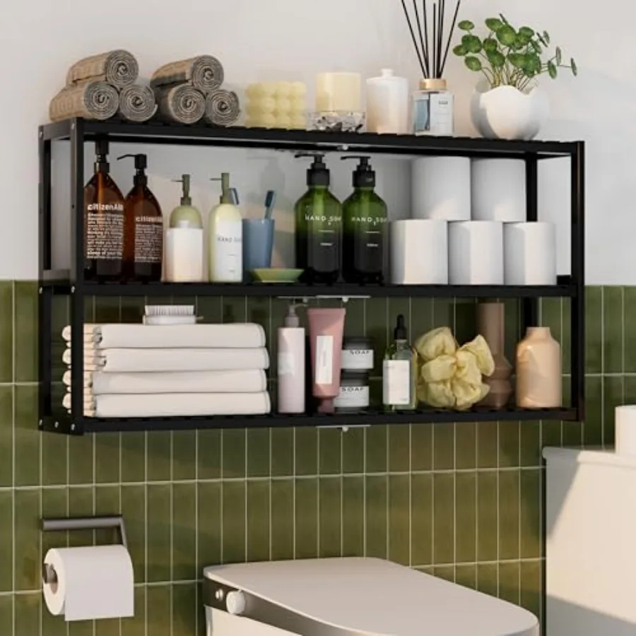 

Удлиненные полки-органайзеры для ванной комнаты из 100% бамбука, регулируемая высота, настенная полка над унитазом для хранения