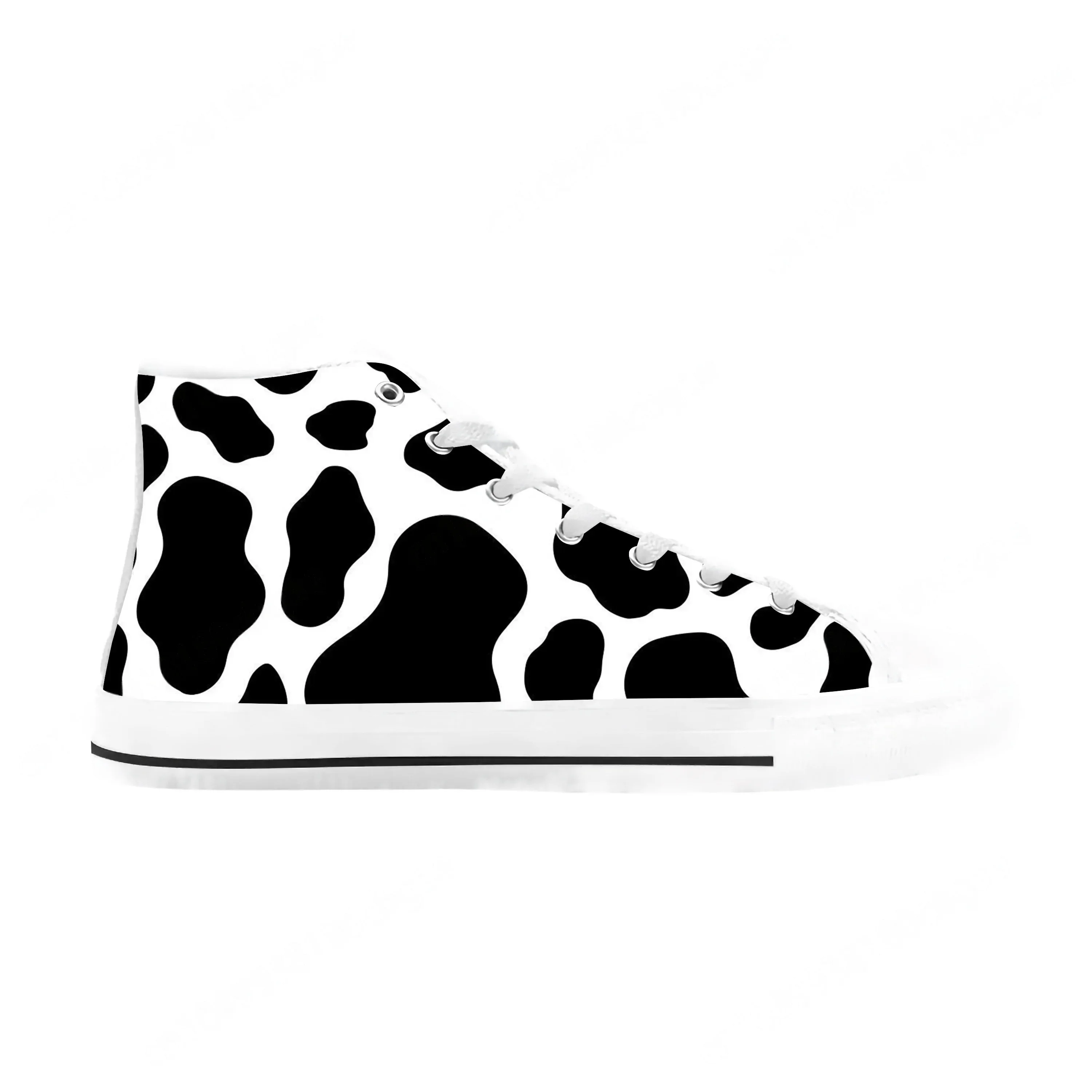 

Animal Cow Print Pattern Anime Cartoon Manga Cool Casual Cloth Shoes High Top Comfortable Breathable 3D Print Men Women Sneakers
