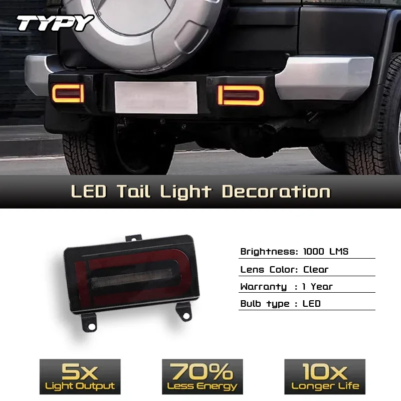 

TYPY LED Rear Bumper Reflector Light For Toyota FJ Cruiser Turn Signal Light Brake Fog Driving Lamp Car Accessories 2007-2022