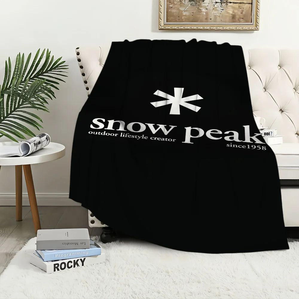 Fashion Outdoor S-Snow Peak Logo Blanket Soft Plush Nap Sofa rug for Living Room Warm Bedroom Birthday Home Travel Kid Gifts