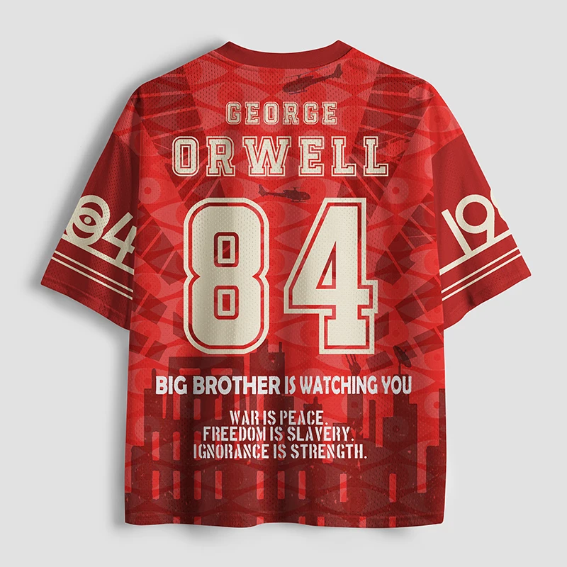 2026 new unisex mesh T-shirt V-neck lightweight breathable polyester mesh retro nostalgic printed casual sportswear