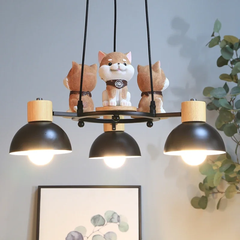 Children's Room Chandeliers Shop Toyshop Living Room Indoor Lighting Dog Puppy Shape Hanging Lamps for Room Decor Lustre