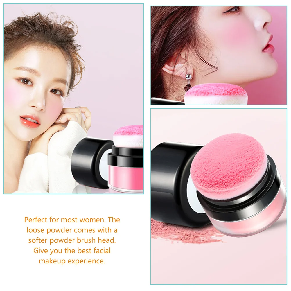 Fard in polvere sciolto con cuscino a sbuffo Trucco Guance Fard in polvere Testa a fungo Soffio Trucco viso portatile