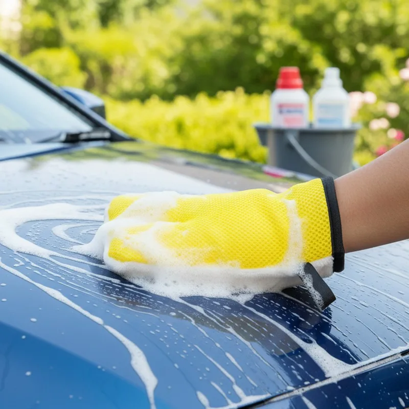 5~1Pcs Car Washing Gloves Waterproof Microfiber Chenille Gloves Car Cleaning Mitt Detailing Brush Auto Care Double-faced Glove view 5