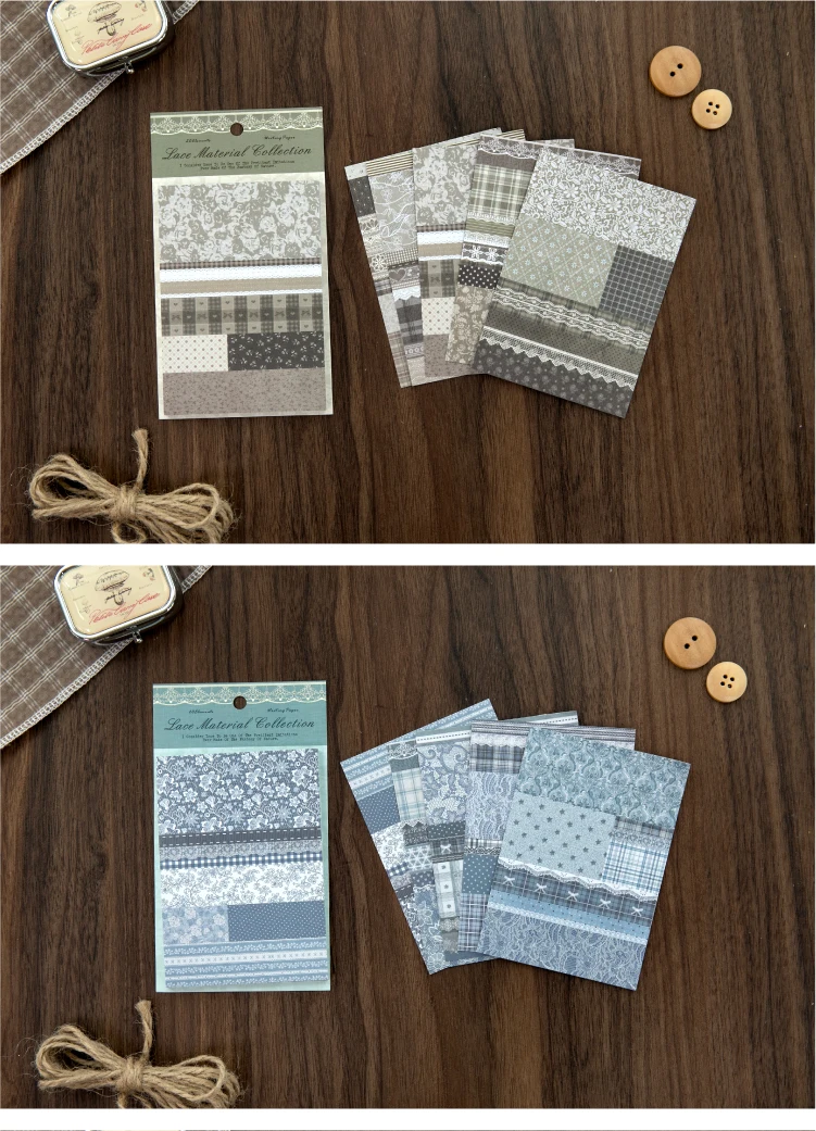 Journal GO 20 Stück Süße Spitzen-Traum-Notizblöcke Scrapbooking Journaling Basis Collage-Materialien Schul- und Bürobedarf Notizblock – Detail 8