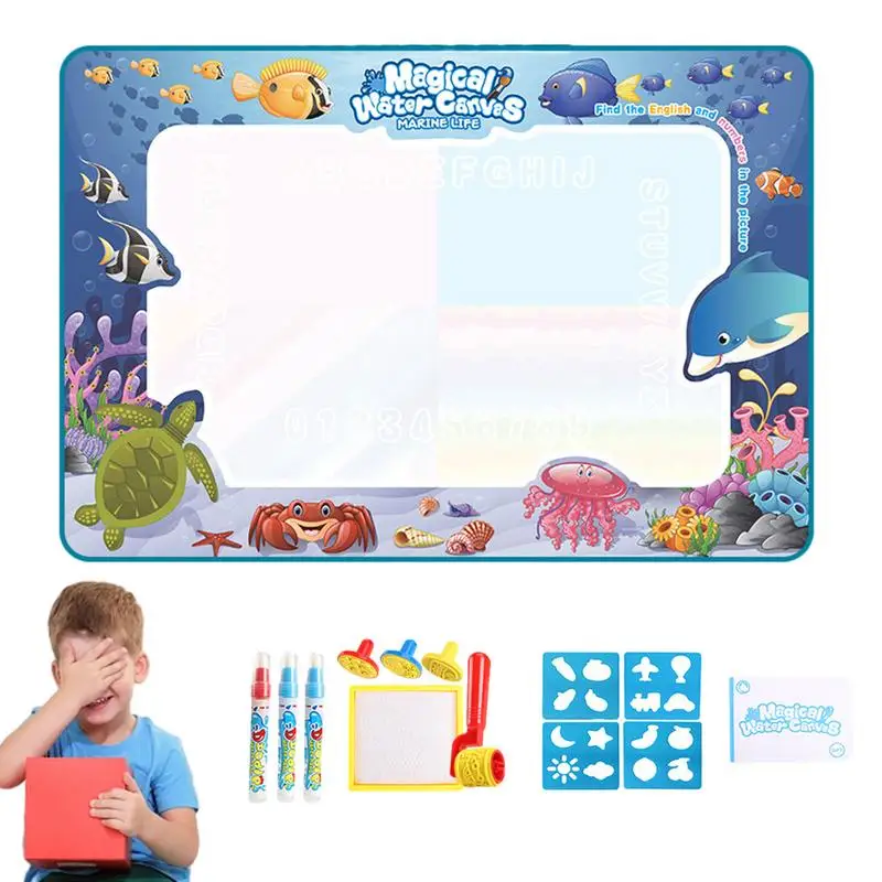 Water Painting Pad Reusable Painting Writing Doodle Board Toy Canvas Mat For Kids Coloring Doodle Drawing Mat 100 X 80cm For