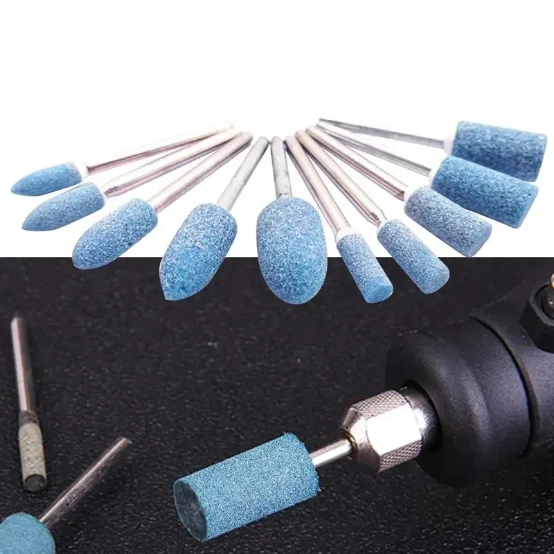 10pcs 3mm Shank Abrasive Mounted Head Pollishing Head Wheel For Dremel Rotary Tools Electric Grinding Stone Wheel Accessories