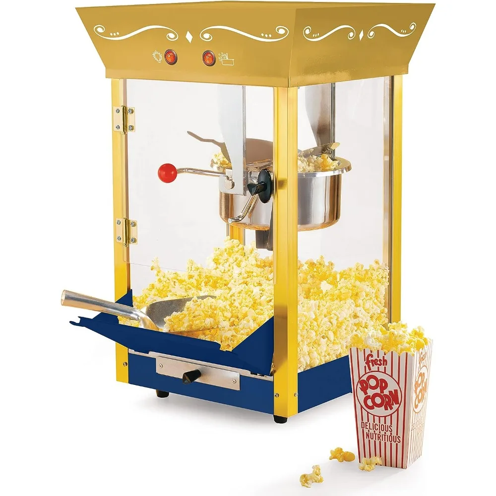 Nostalgia Popcorn Maker Machine - Professional Cart With 8 Oz Kettle Makes Up to 32 Cups - Popcorn Machine Movie Theater Style