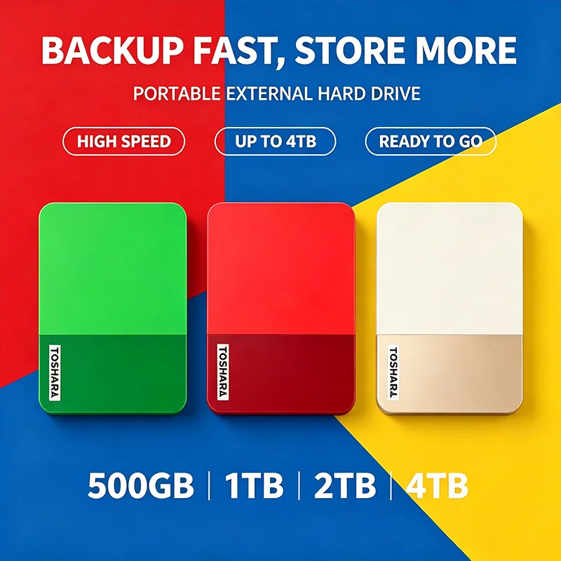 Multi color portable external hard drive 500GB to 4TB high speed disk for laptop desktop Mac Android phone mobile backup