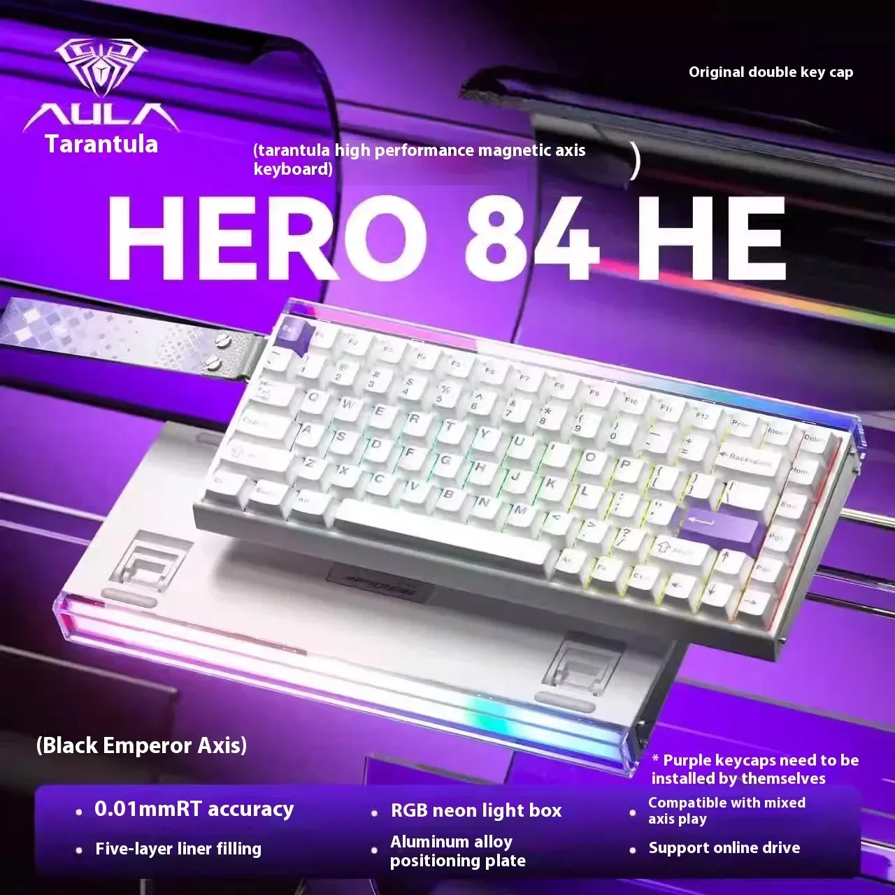 Aula Hero84 He Magnetic Keyboard Wired Rgb Hot Swap Esports Gaming Mechanical Keyboard Custom Computer Accessories For Gamer