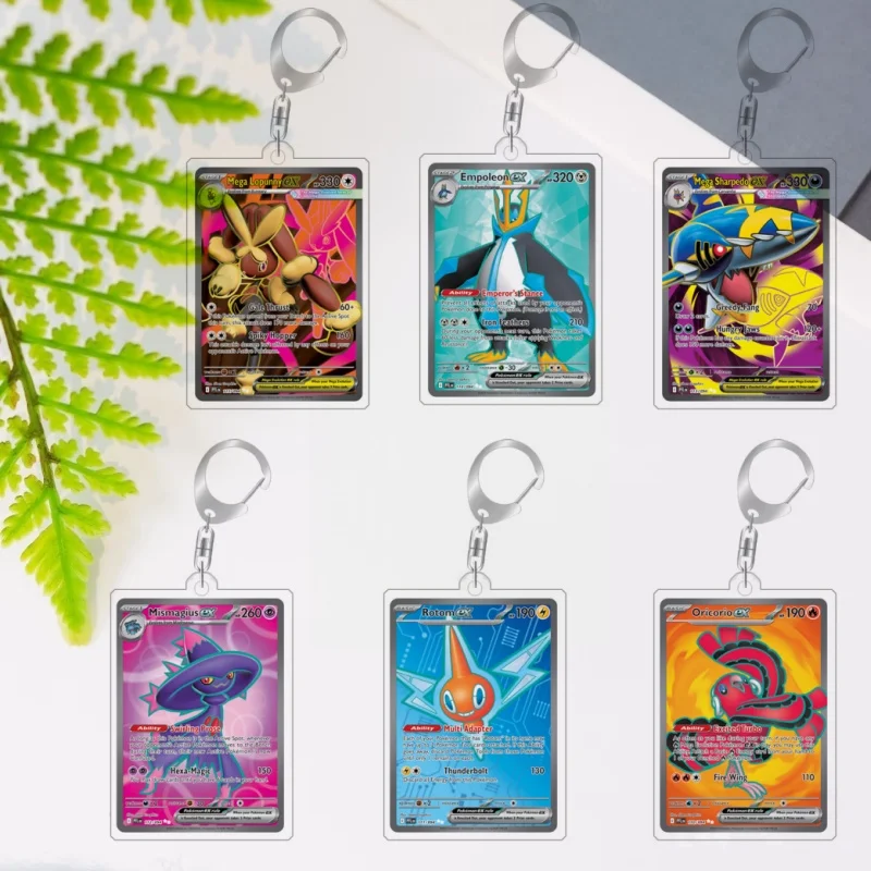 For Pokemon Mismagius Empoleon Rotomzi Homemade Acrylic Keychain Cartoon Backpack Pendant Decoration Ornament Collection Toy