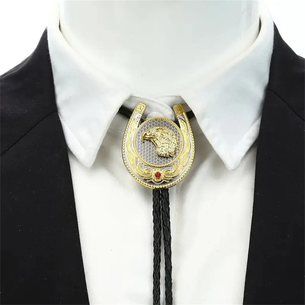 Horseshoe two-tone bolo tie