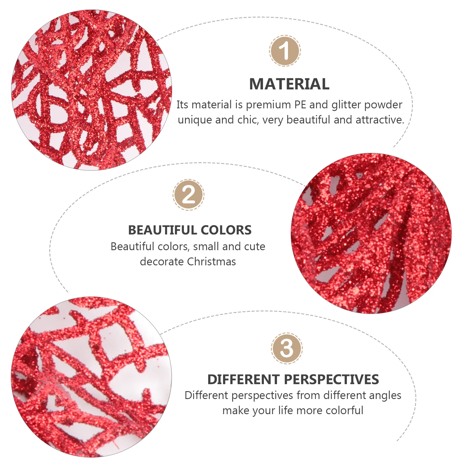 

10Pcs Christmas Butterfly Vivid Decor Pe Glitter Powder Craft Hanging Ornaments Festive Decoration