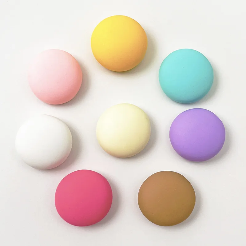 20Pcs Candy Colour Round Resin DIY Shoes Hat Icebox Barrette Mobile Phone Case Scrapbook Cream Glue Flat Back Resin