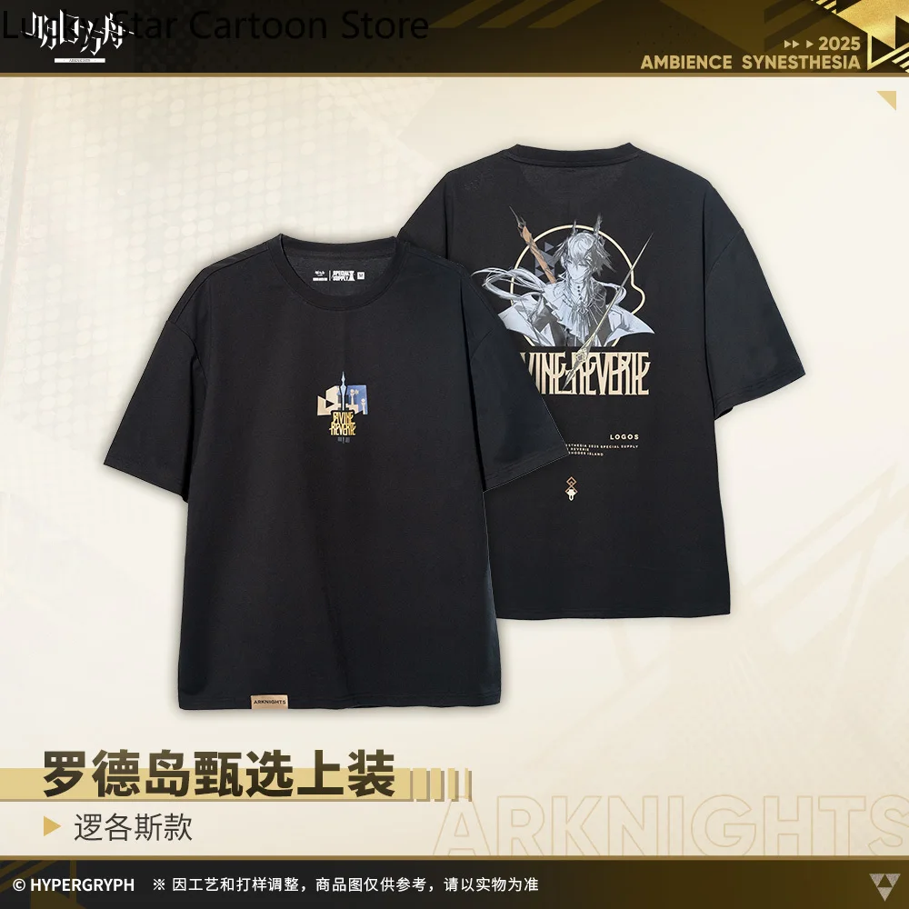 Official Game Arknights Logos Muelsyse T-Shirt Character Short Sleeves Gift  Cosplay Summer Unisex Casual Game Anime Tops