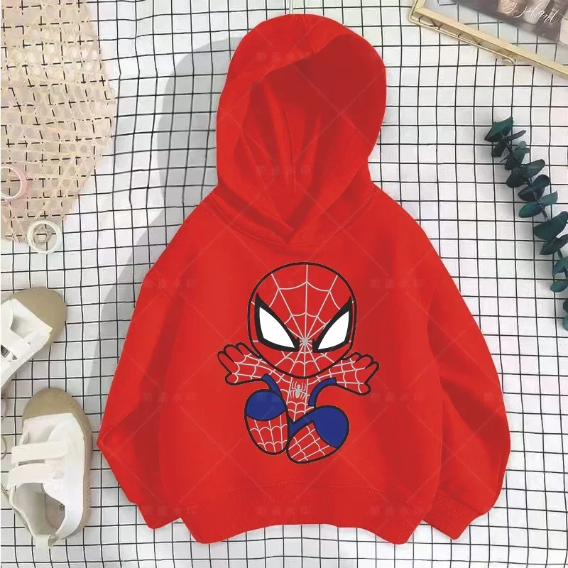 Kids Spider-Man Hoodie Kids Girls Clothing Fashionable Baby Boy Clothes Fall Warm Sports Tops Spring Back-to-School Season Gifts