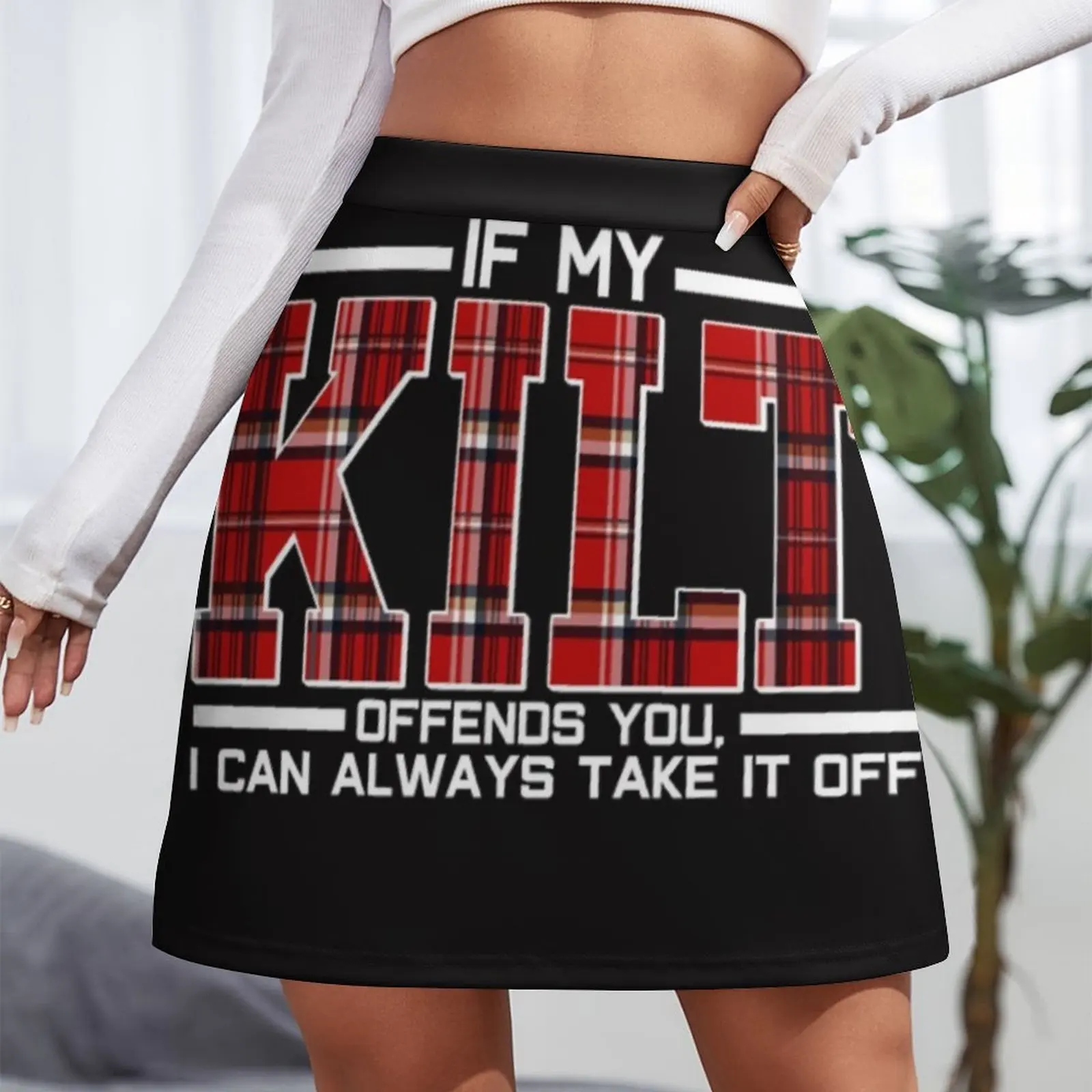 My kilt offends you take it off tartan day Mini Skirt sexy skirt Women\'s skirts women clothing 2023 new arrivals