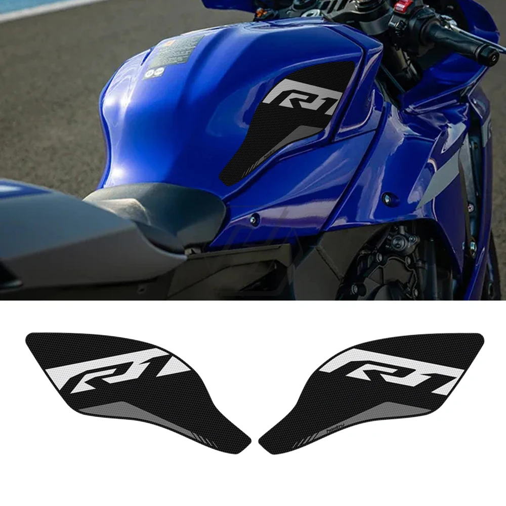 Tanque Grip Traction Pad para Yamaha YZF-R1, Almofada de Proteção de Tanque Lateral, Joelho Grip Mat, Adesivo Tanque, 2020-2022