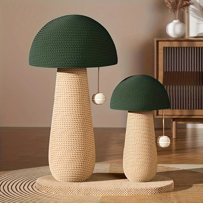 Katzenkratzbaum in Pilzform mit hängendem Ball, Katzenkratzspielzeug aus Sisalseil für Hauskatzen, lustiges Spielzentrum zum Sparen – Detail 1