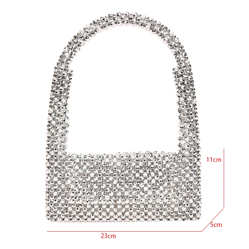 Luxury Beaded Women Evening Clutch Bag For Women 2023 New Party Wedding Handbag Phone Purse Designer Bag Silver Women\'s Bag