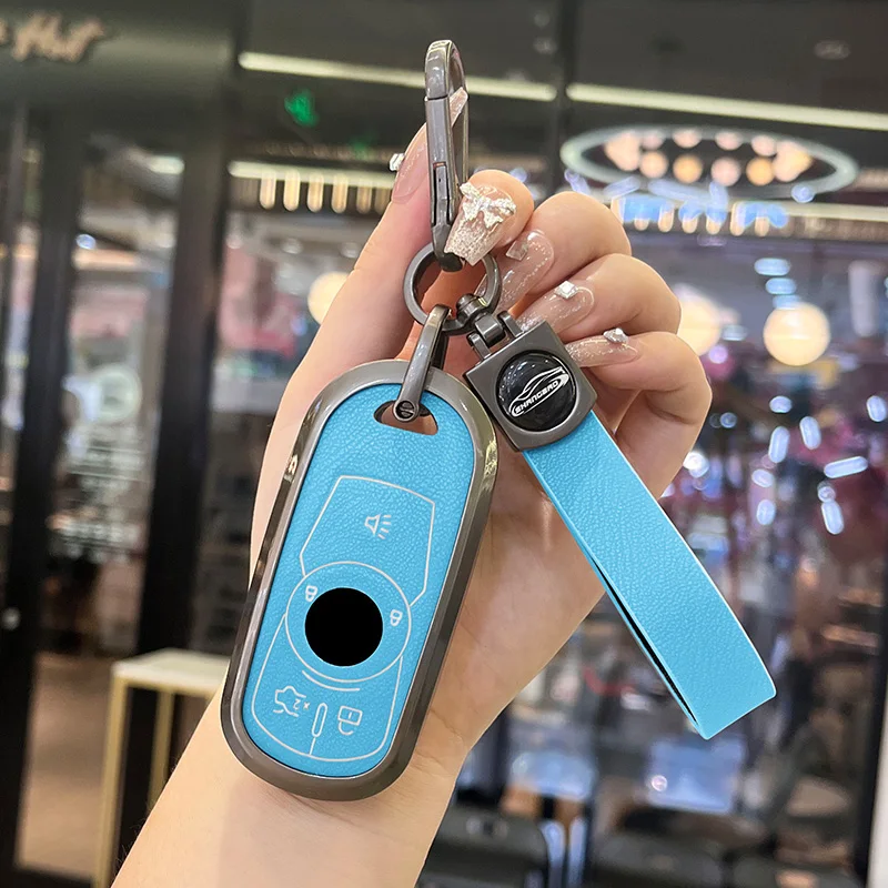 Zinc Alloy Leather Car Key Case Cover For Buick Envision Vervno GS 20T 28T Encore NEW LACROSSE Opel Astra k Accessories