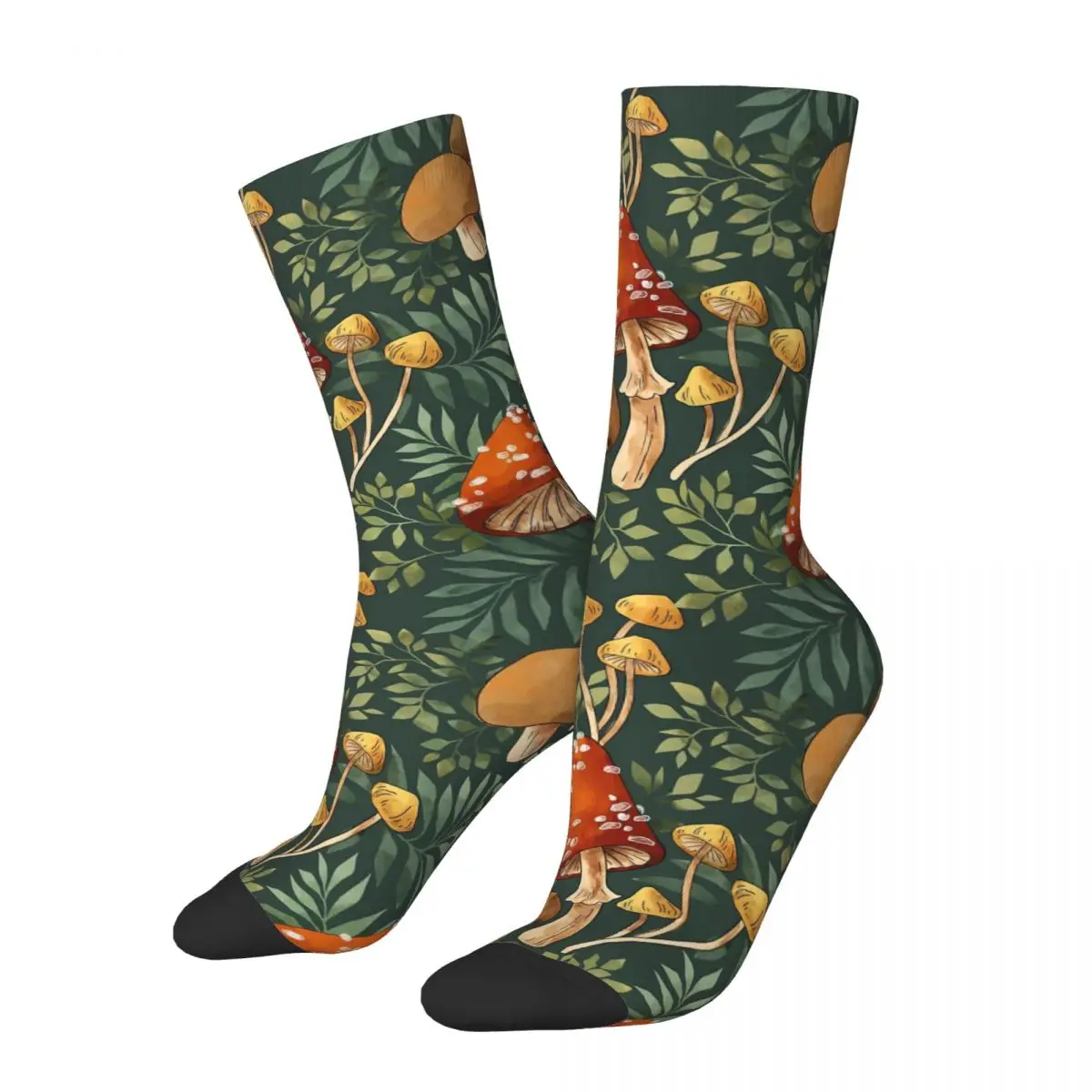 

Woodland Mushroom Spray Socks Harajuku Sweat Absorbing Stockings All Season Long Socks Accessories for Unisex Gifts