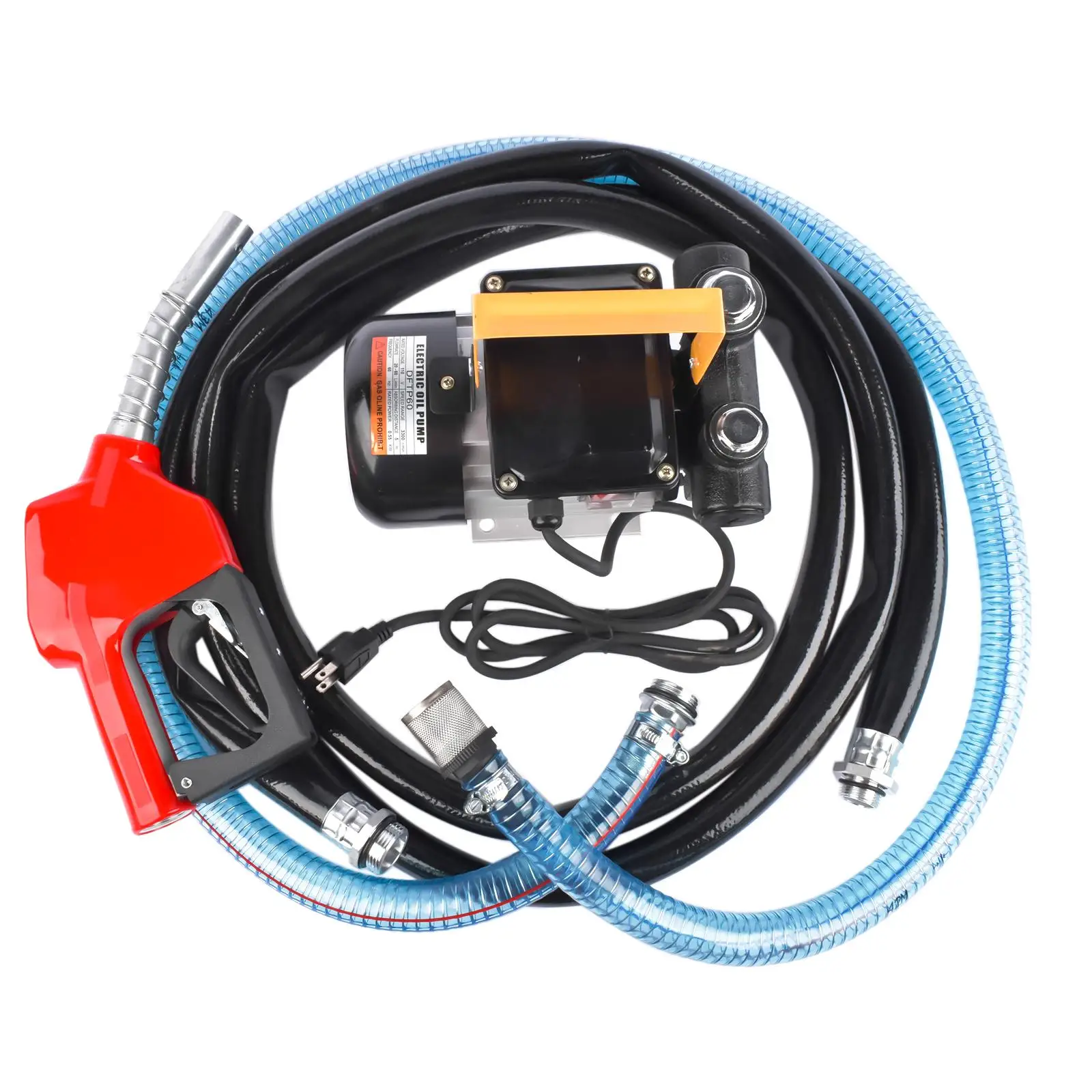 AP02 110V AC 16GPM Electric Diesel Oil Fuel Transfer Pump Self-Priming Pump w/ Hose Nozzle Kit