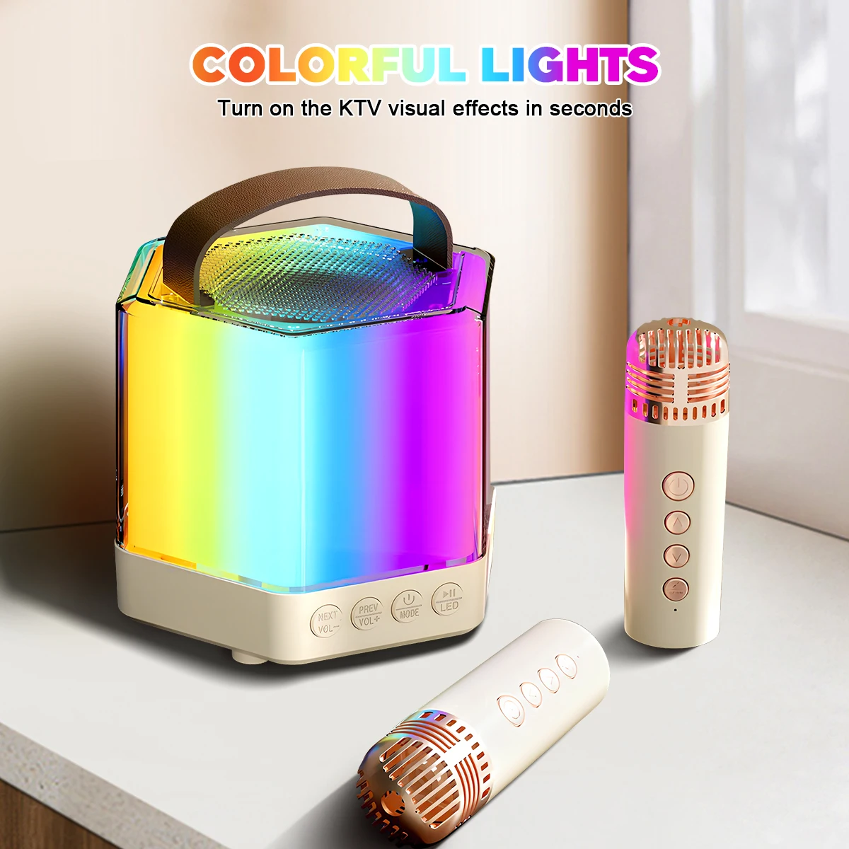 آلة كاريوكي محمولة مع ميكروفون صغير الحجم ومكبر صوت عالي، تجربة غناء فورية، سهلة الاستخدام للحفلات وأعياد الميلاد