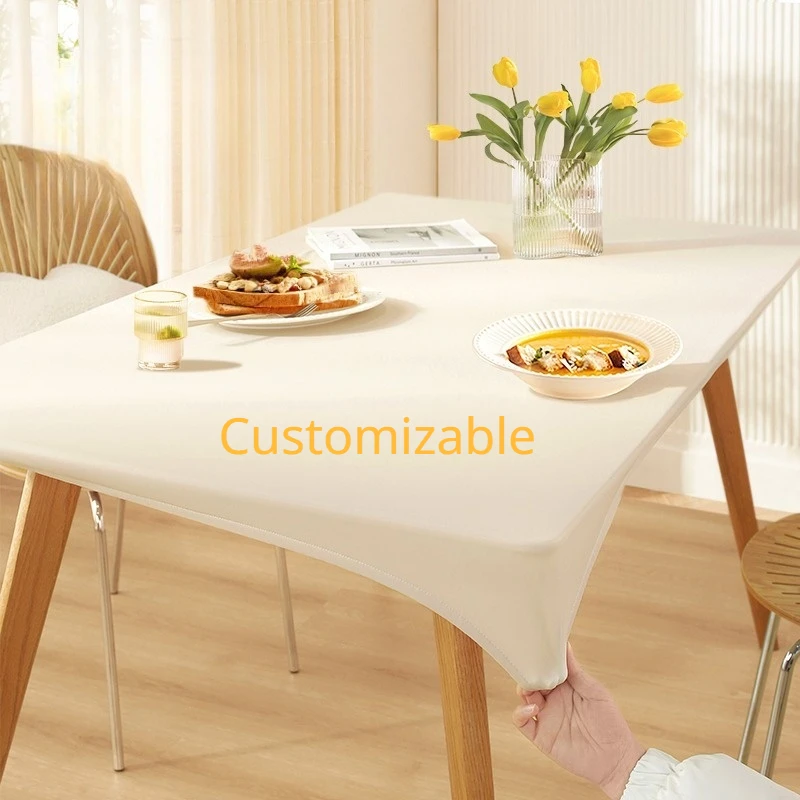 

Lambskin Full Coverage Customizable Tablecloth Wash Free Waterproof Oil Resistant Scald Tea Table Cloth Student Desk Cover