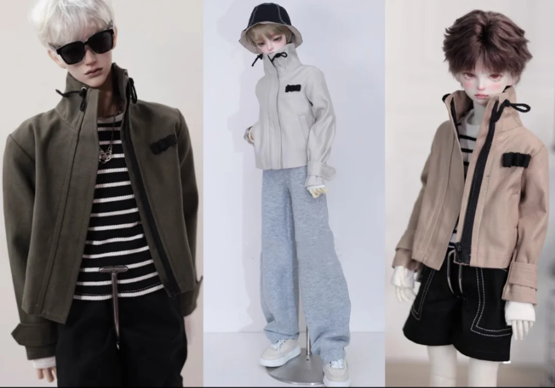 

bjd Doll clothes fit 1/3 1/4 Uncle id75 size Outdoor Hardshell Jacket Jacket All cotton 3 color doll accessories