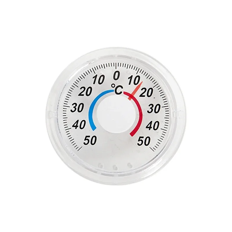 1pcs -50°C~50°C Round Plastic Door And Window Thermometer Outdoor Door Window Thermometer Pointer Type Cold And Heat Watch