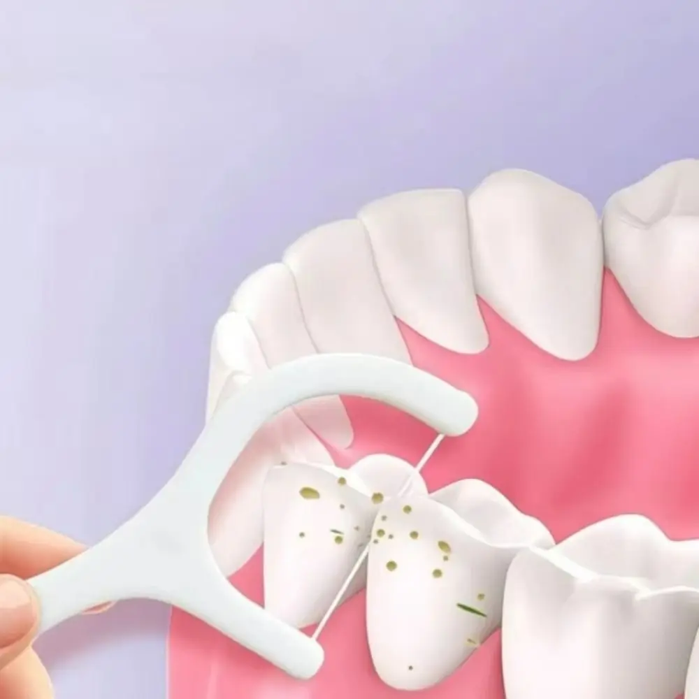 

1000 шт. ультратонких одноразовых зубных нитей для гигиены полости рта с нескользящей ручкой, прочные, ультратонкие