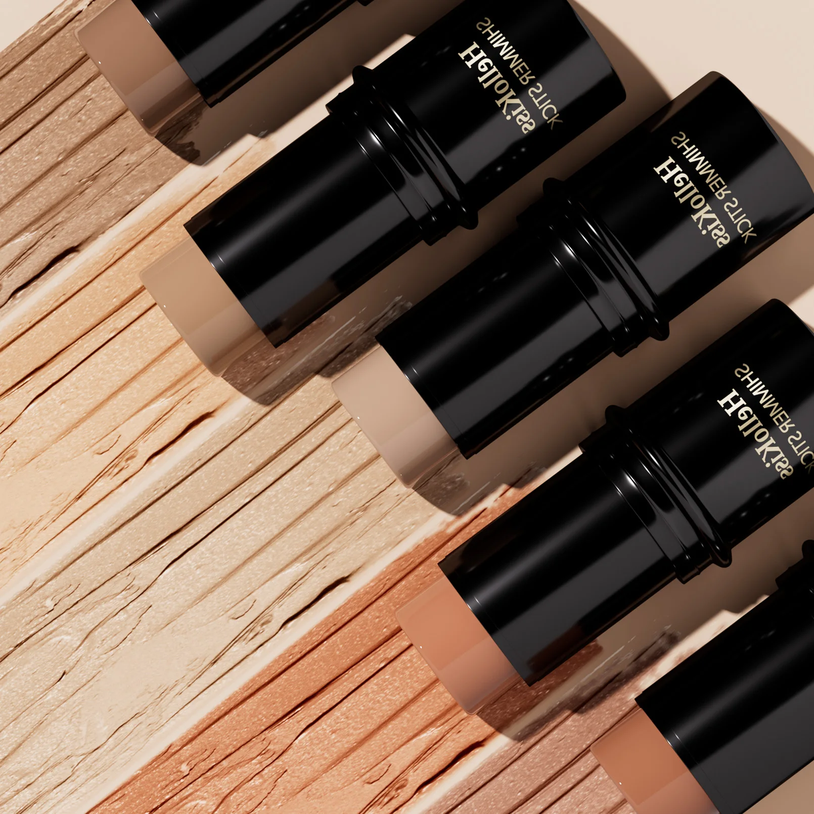 15 色防水シマーフェイスブロンザーハイライターグリッターコレクター輪郭イルミネータースティッククリーミーブラッシュメイクアップ化粧品