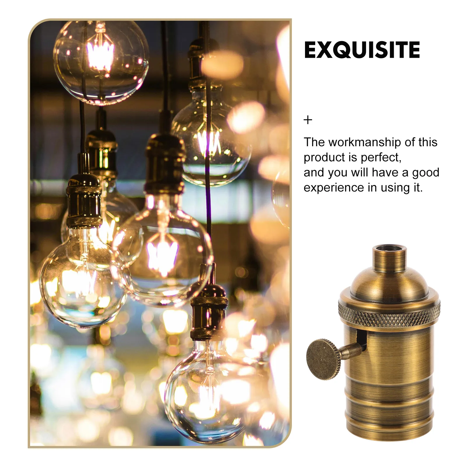 

Винтажный держатель лампы, металлическая патрон E26, ретро светильник для лампочки, подвеска «сделай сам», совместимая с лампочками E27, детали лампы