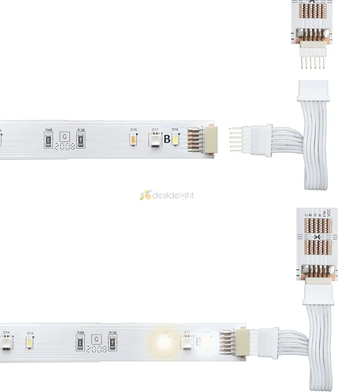 Cable de extensión de 30CM, 1M, 2M, 3M, 5M, 6 pines para Philips Hue Lightstrip Plus V4, Cable conector Micro LED blanco de 6 pines, 2 unids/lote