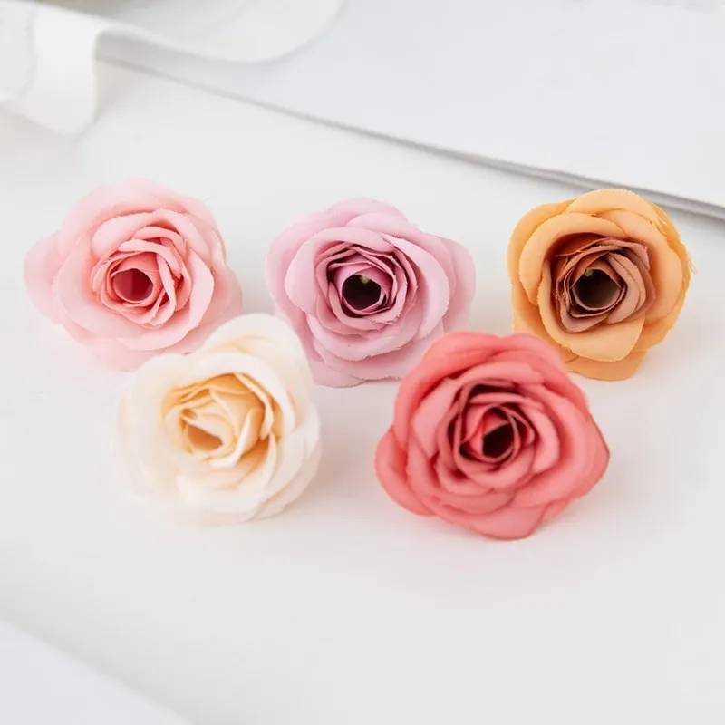 10 Stück Seiden-Kunstblumen Rosenköpfe Großhandel Gartenbogen Heimdekoration Hochzeitsstrauß DIY Blumenvasen-Zubehör – Detail 5