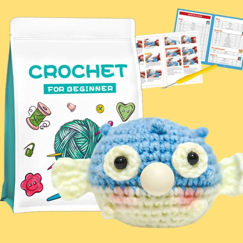 Beginner Crochet Starter Kit Chick Frog DIY Crochet Animal Kit Handmade With Video Tutorials Crocheting Knitting Kit