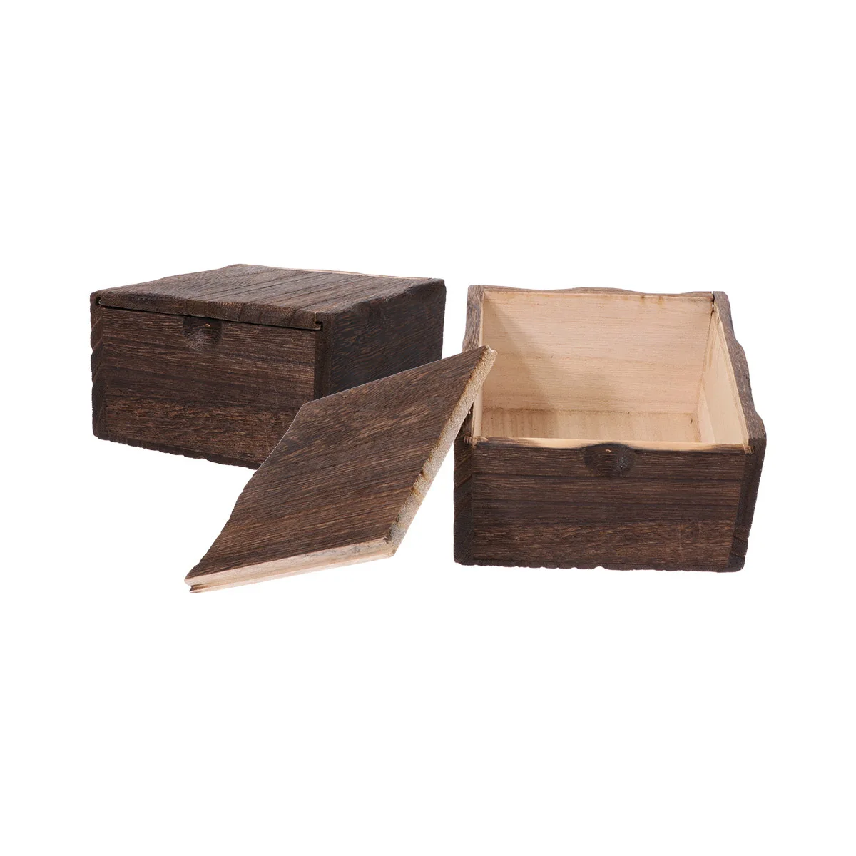 2 Pcs Jewelry Storage Case Retro Organizer Store Display Container Wooden Durable Box