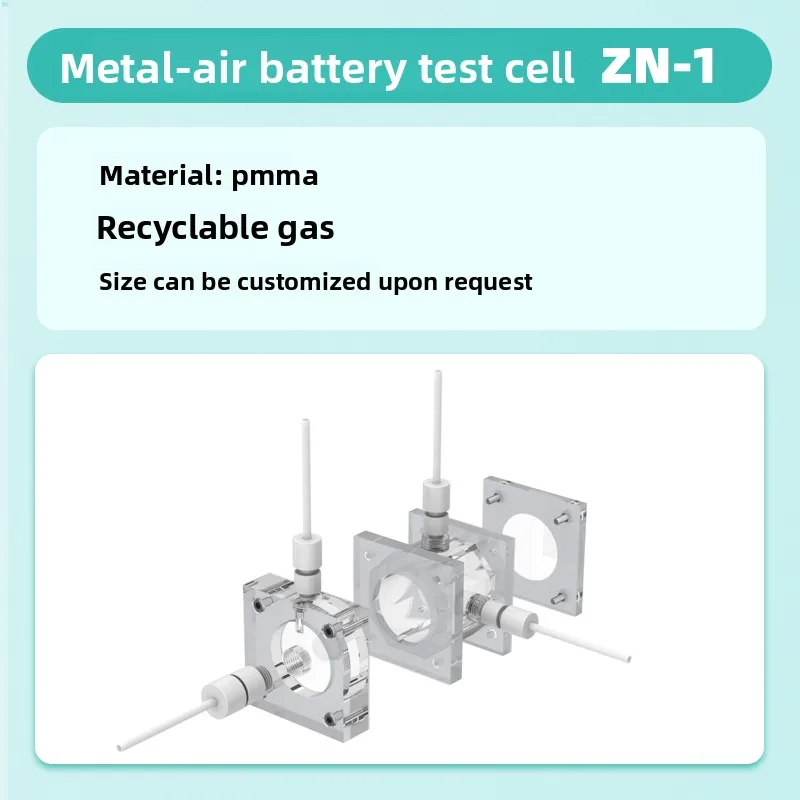 Metal-air battery test cell Zn-1/Zn-2 recyclable gas single function cell series
