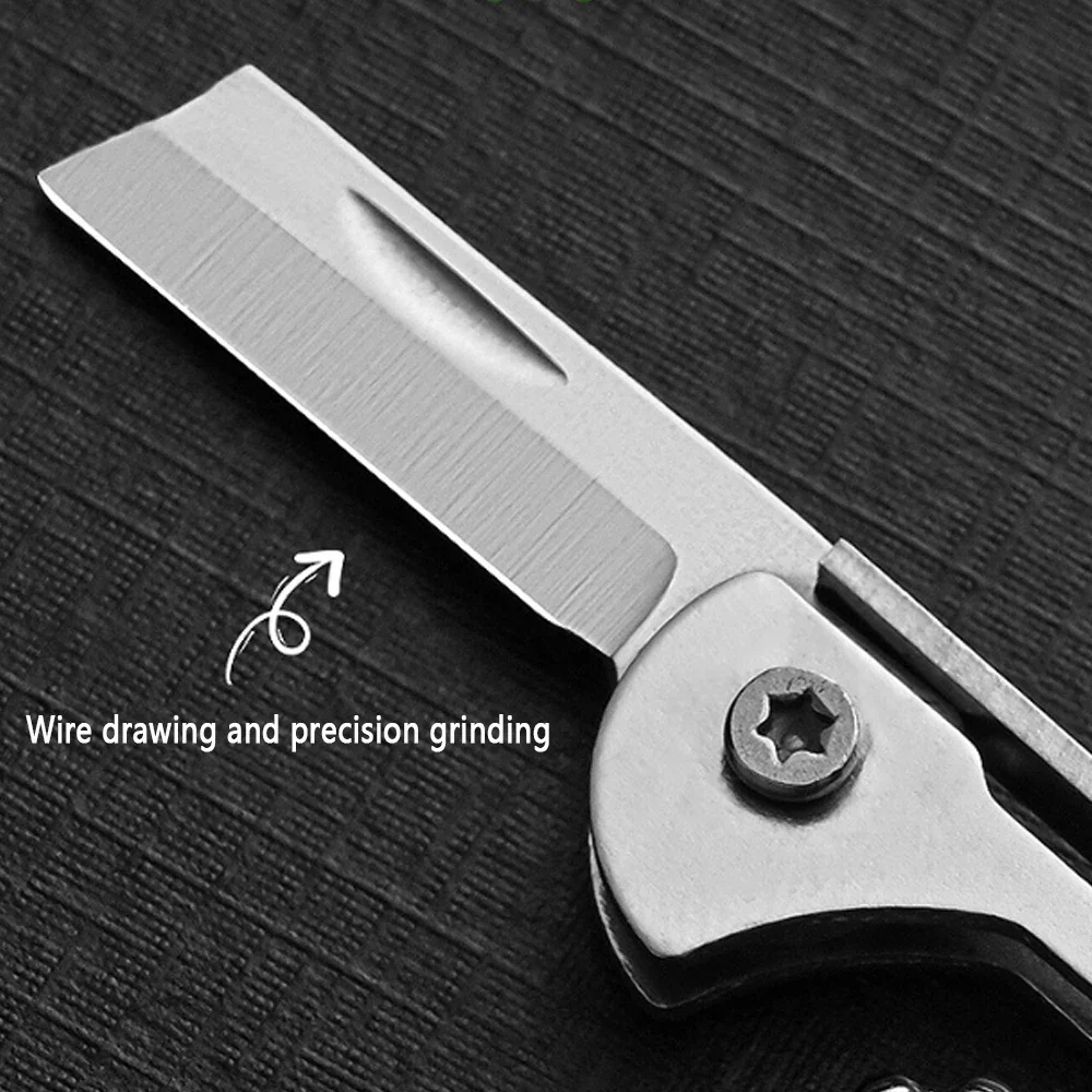 NEW Mini Stainless Steel Square Head Mini Folding Knife Sharp Easy To Carry Express Delivery Unpacking Keychain Portable Knife