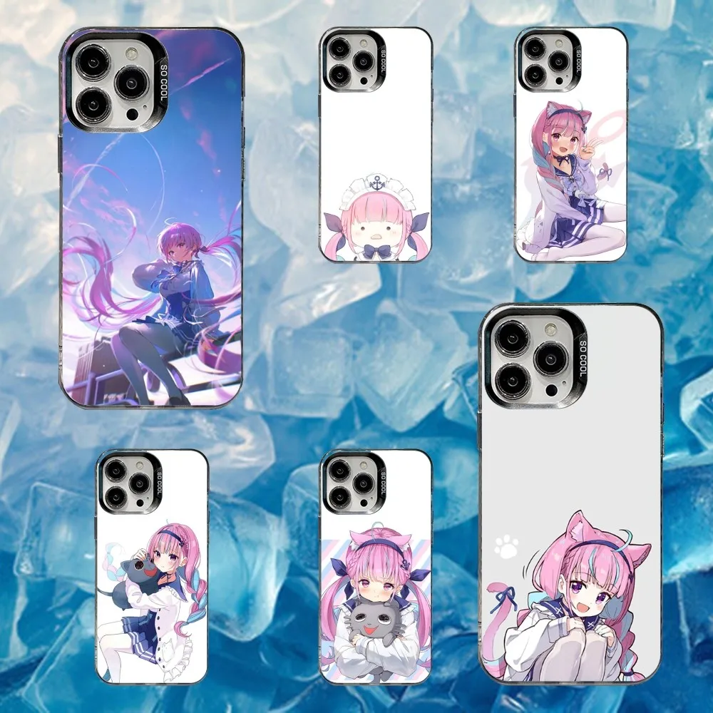 

M-Minato Aqua Neko Phone Case For iPhone 16,15,14,13,12,11,Mini,Pro,SE,MAX White Matte Shockproof Cover