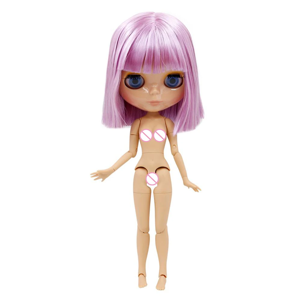 ICY DBS Blyth doll joint body short oil hair and Tan skin glossy faceblack matte face special price icy Licca toy girl gift