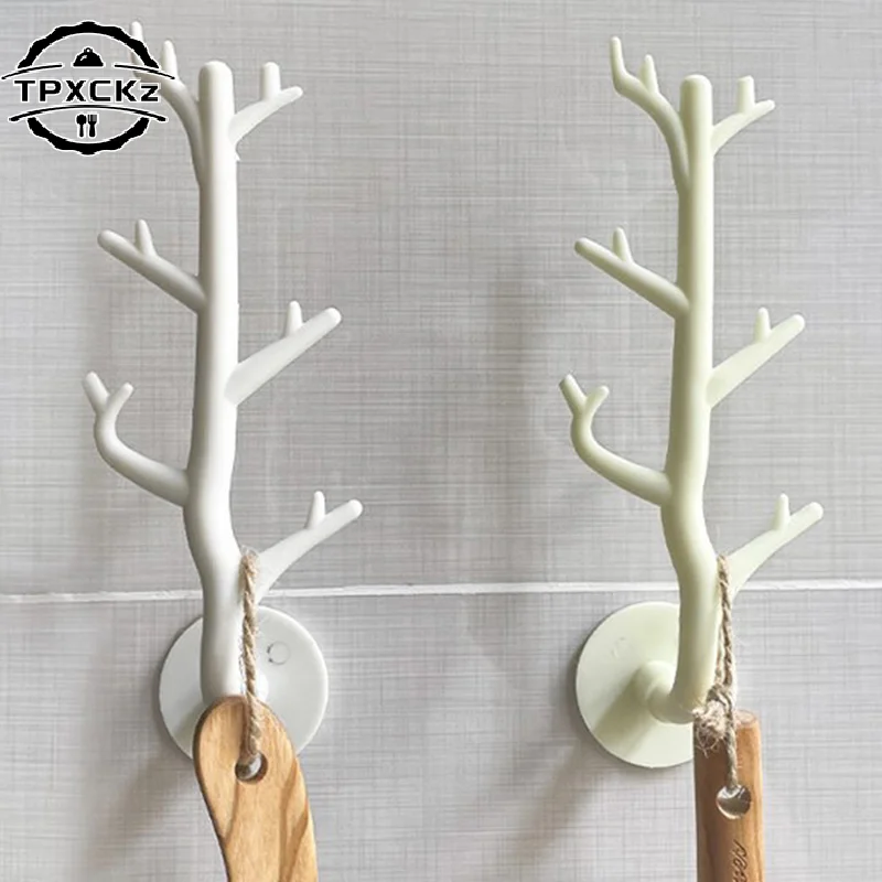 1 Stück Nordischer Japanischer Zweig-Haken Wanddekoration Schlüsselhalter Organizer Aufbewahrung Klebehaken Garderobenhaken Dekorative Haken für Zuhause